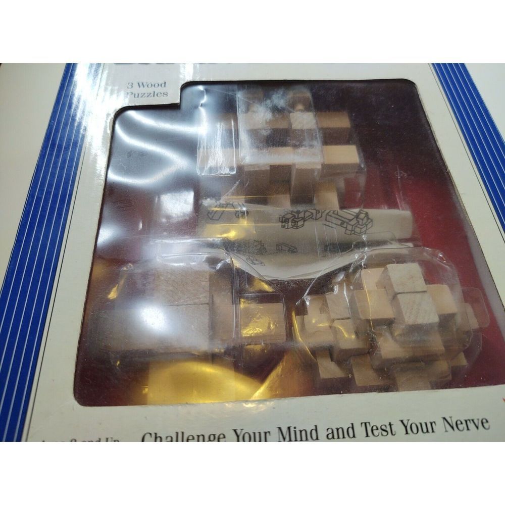 OPEN BOX Cardinal Wood Brain Benders 3-D 3 Puzzles Learning Brain Teaser - Picture 6 of 6